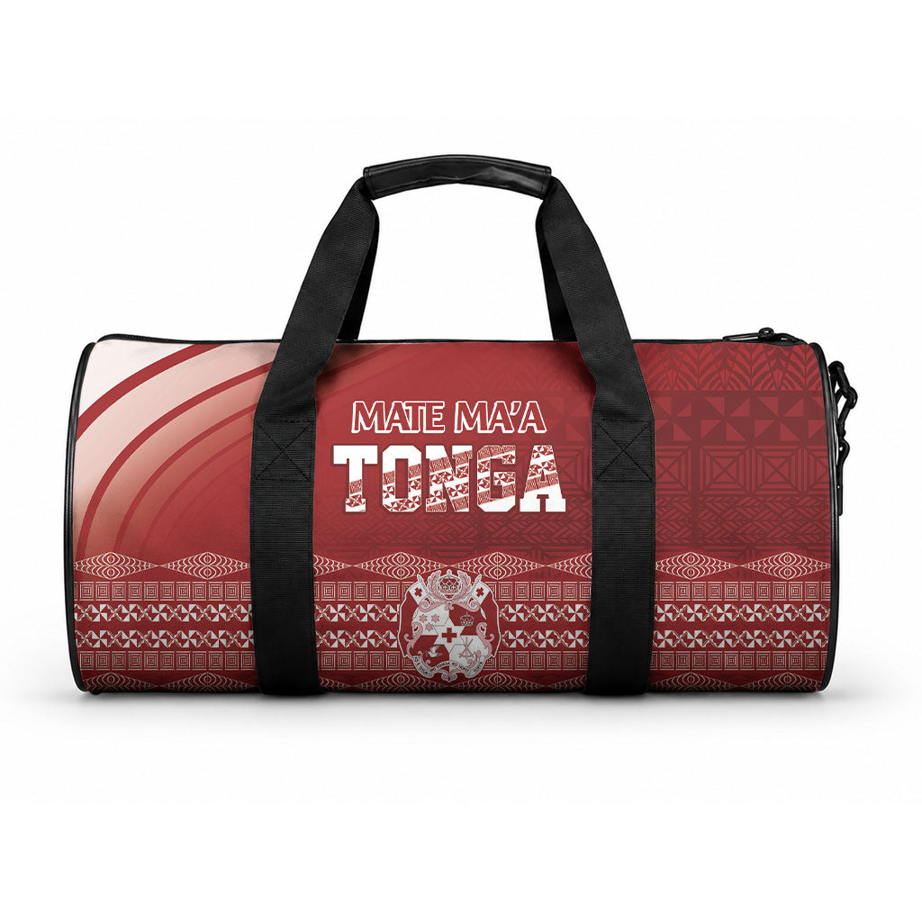 Mate Ma'a Tonga Duffle Bag Basic Ngatu Kupesi Motif LT7 One size Red - Polynesian Pride