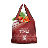 Mate Ma'a Tonga Grocery Bag Basic Ngatu Kupesi Motif LT7 1-pack One Size Red - Polynesian Pride