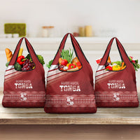Mate Ma'a Tonga Grocery Bag Basic Ngatu Kupesi Motif LT7 3-pack One Size Red - Polynesian Pride
