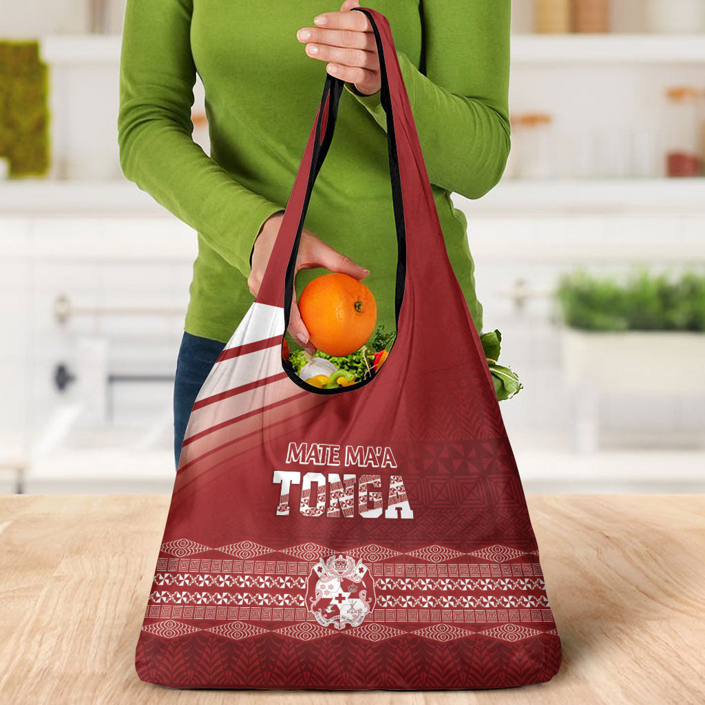 Mate Ma'a Tonga Grocery Bag Basic Ngatu Kupesi Motif LT7 - Polynesian Pride