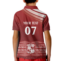 Mate Ma'a Tonga Custom Kid Polo Shirt Basic Ngatu Kupesi Motif LT7 - Polynesian Pride