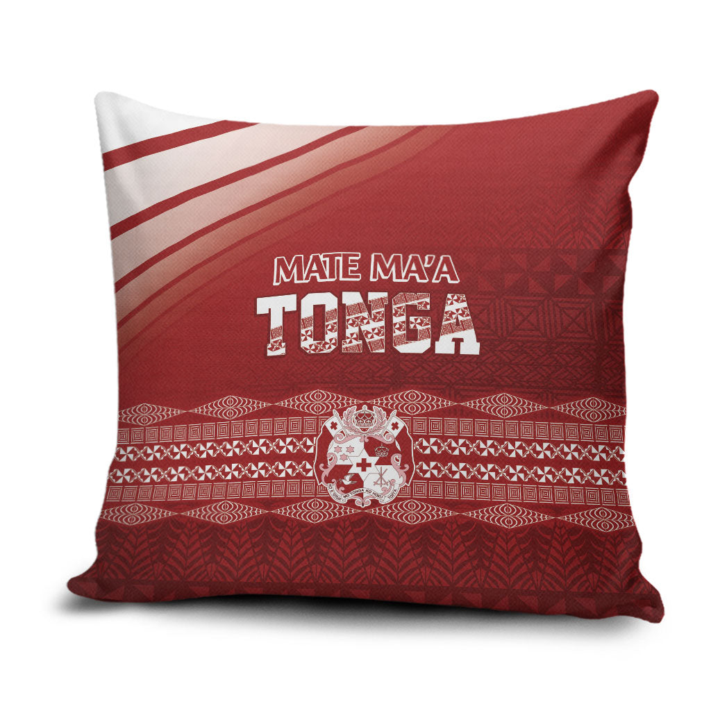Mate Ma'a Tonga Pillow Cover Basic Ngatu Kupesi Motif LT7 Red - Polynesian Pride