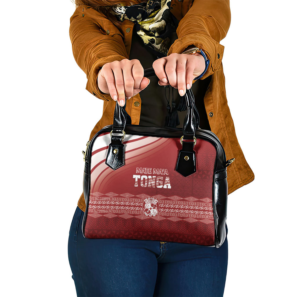 Mate Ma'a Tonga Shoulder Handbag Basic Ngatu Kupesi Motif LT7 One Size Red - Polynesian Pride