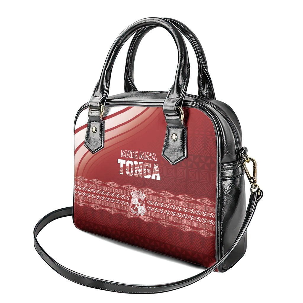Mate Ma'a Tonga Shoulder Handbag Basic Ngatu Kupesi Motif LT7 - Polynesian Pride