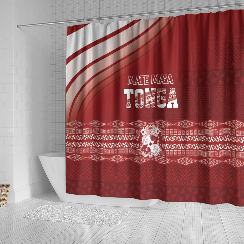 Mate Ma'a Tonga Shower Curtain Basic Ngatu Kupesi Motif LT7 - Polynesian Pride