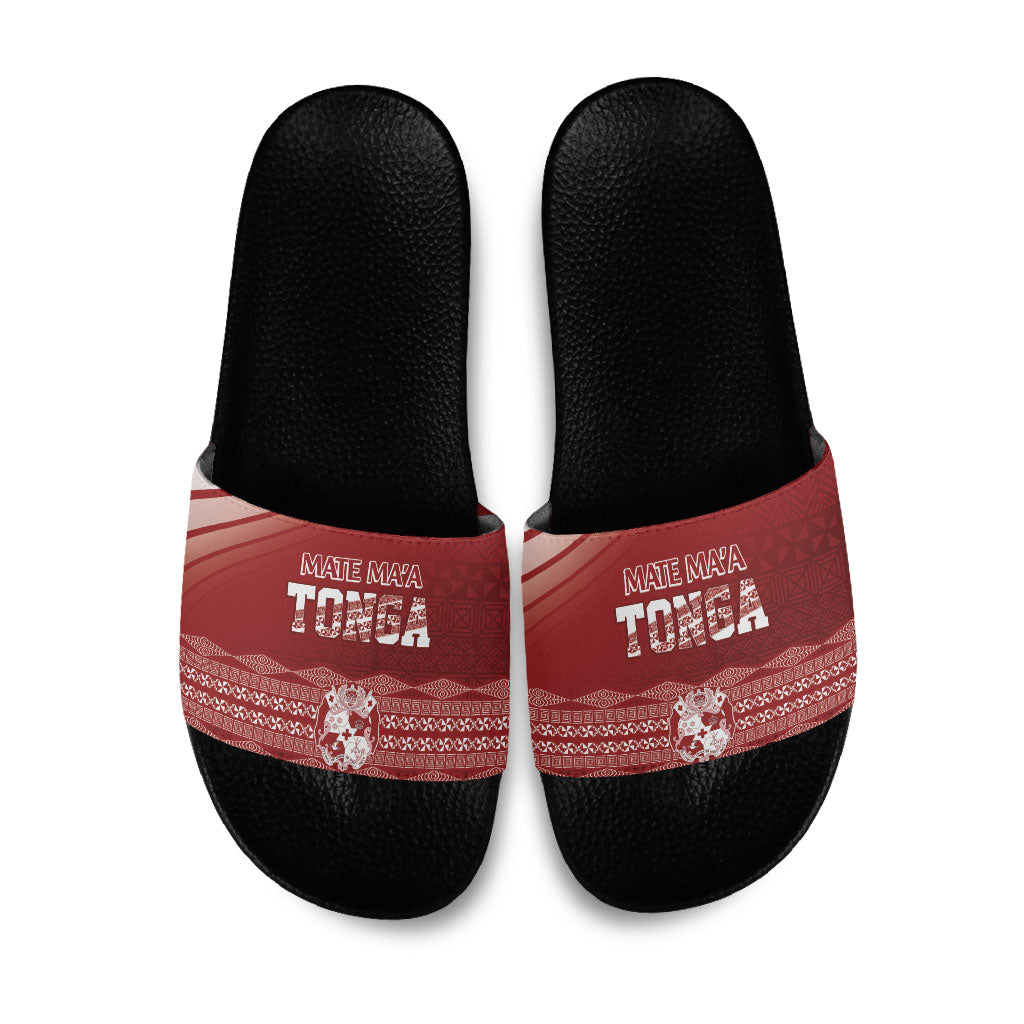 Mate Ma'a Tonga Slide Sandals Basic Ngatu Kupesi Motif