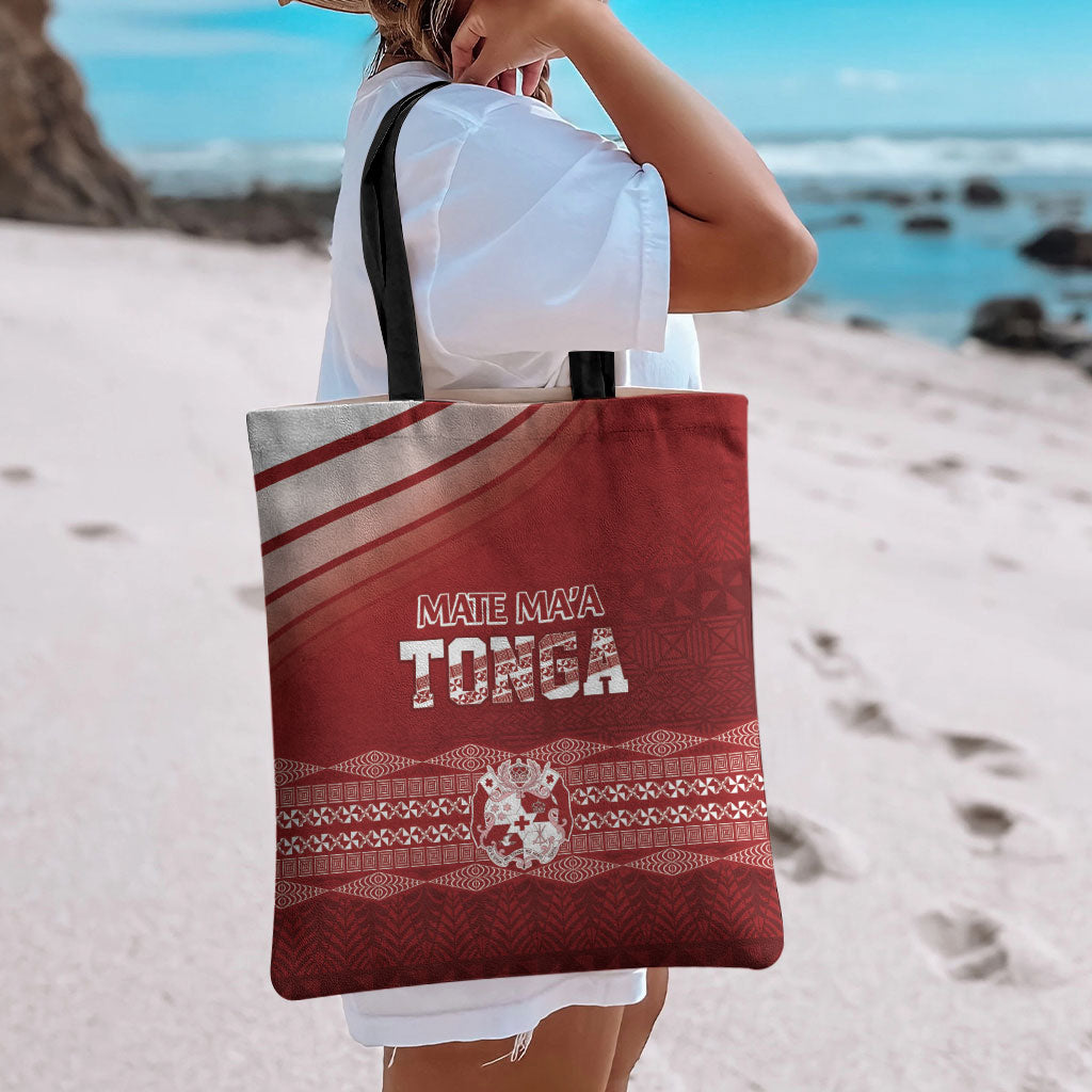 Mate Ma'a Tonga Tote Bag Basic Ngatu Kupesi Motif LT7 - Polynesian Pride
