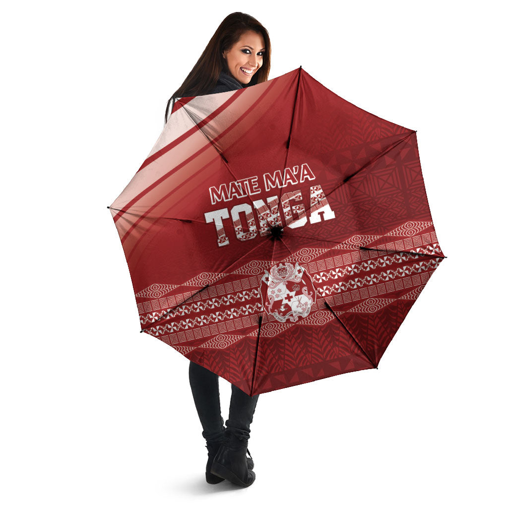 Mate Ma'a Tonga Umbrella Basic Ngatu Kupesi Motif LT7 - Polynesian Pride