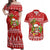 Hawaii Tiki Christmas Couples Matching Off Shoulder Maxi Dress and Hawaiian Shirt Mele Kalikimaka LT7 Red - Polynesian Pride