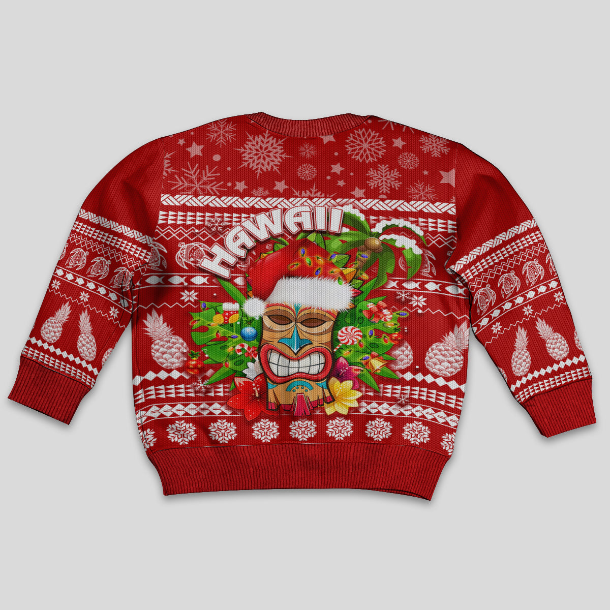 Hawaii Tiki Christmas Kid Ugly Christmas Sweater Mele Kalikimaka LT7 - Polynesian Pride