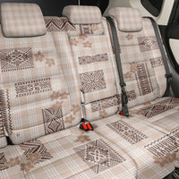 Hawaiian Quilt Tapa On Beige Palaka Motifs Back Car Seat Cover
