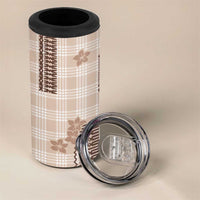 Hawaiian Quilt Tapa On Beige Palaka Motifs 4 in 1 Can Cooler Tumbler LT7 - Polynesian Pride