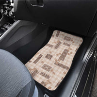 Hawaiian Quilt Tapa On Beige Palaka Motifs Car Mats