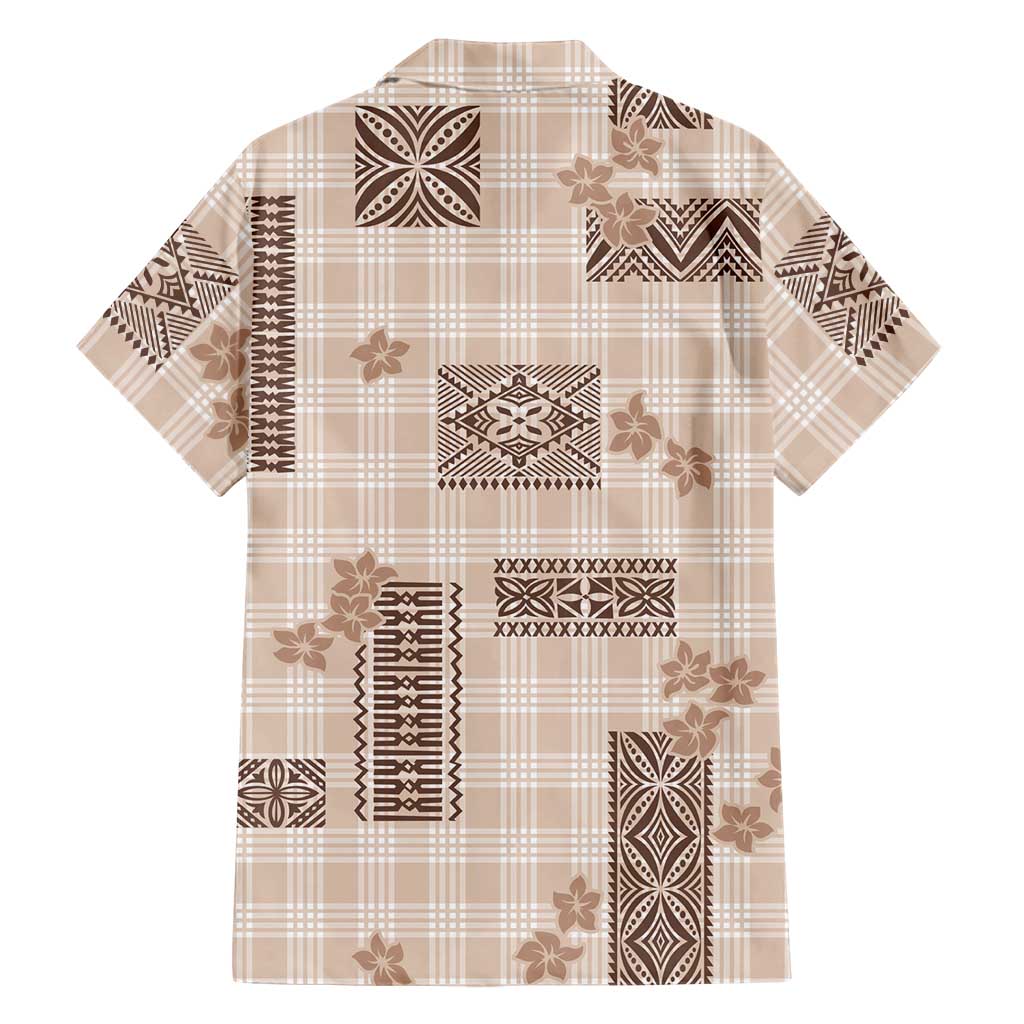 Hawaiian Quilt Tapa On Beige Palaka Motifs Family Matching Summer Maxi Dress and Hawaiian Shirt LT7 - Polynesian Pride