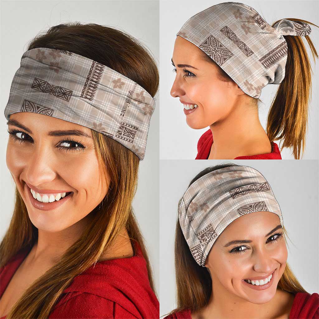 Hawaiian Quilt Tapa On Beige Palaka Motifs Neck Gaiter