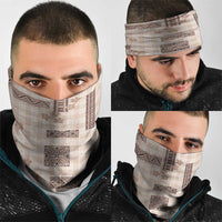 Hawaiian Quilt Tapa On Beige Palaka Motifs Neck Gaiter