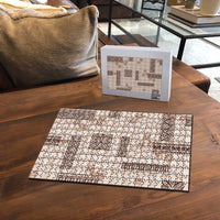 Hawaiian Quilt Tapa On Beige Palaka Motifs Puzzle