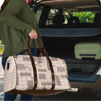 Hawaiian Quilt Tapa On Beige Palaka Motifs Travel Bag