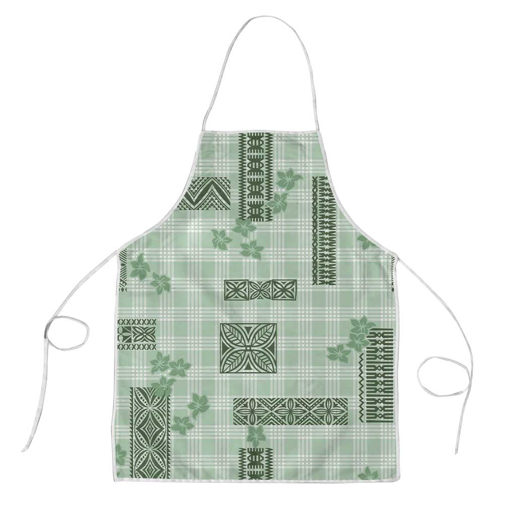 Hawaiian Quilt Tapa On Pastel Mint Palaka Motifs Apron