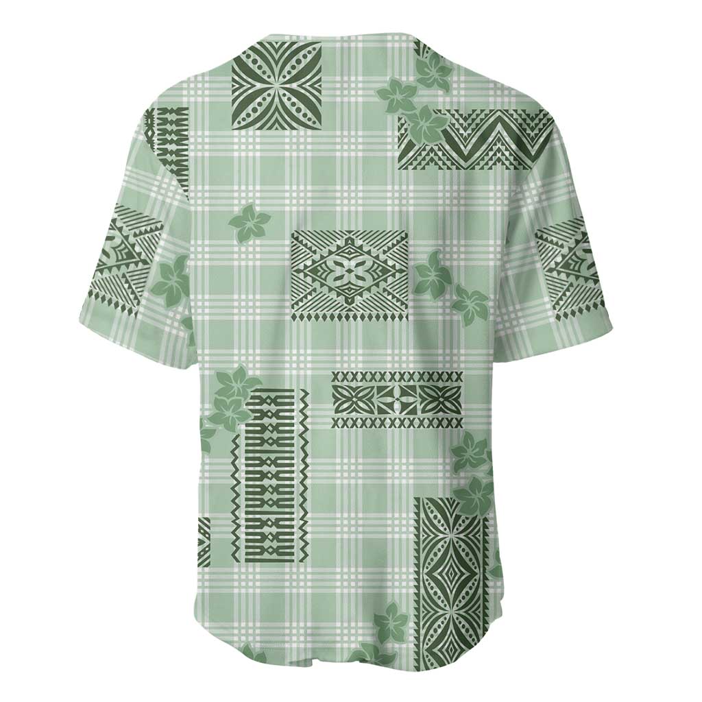 Hawaiian Quilt Tapa On Pastel Mint Palaka Motifs Baseball Jersey