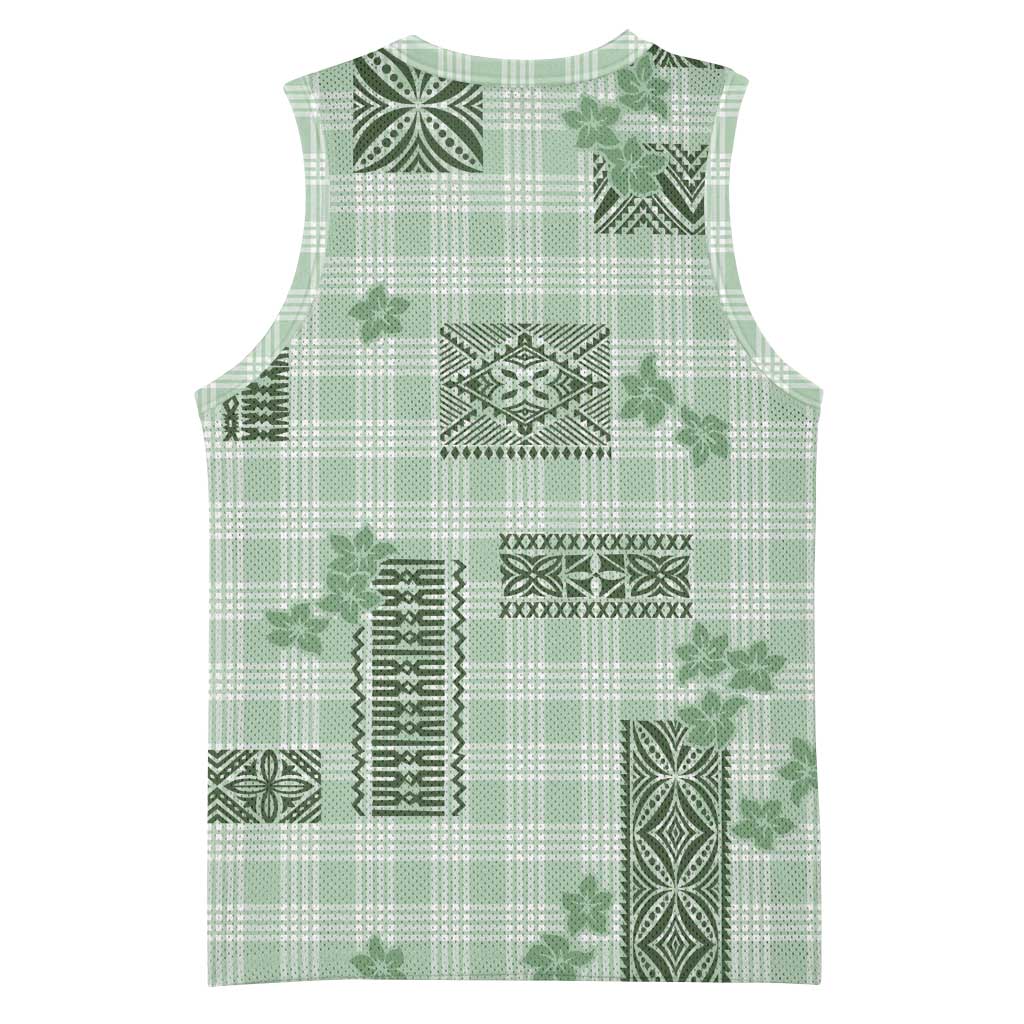 Hawaiian Quilt Tapa On Pastel Mint Palaka Motifs Basketball Jersey