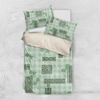Hawaiian Quilt Tapa On Pastel Mint Palaka Motifs Bedding Set