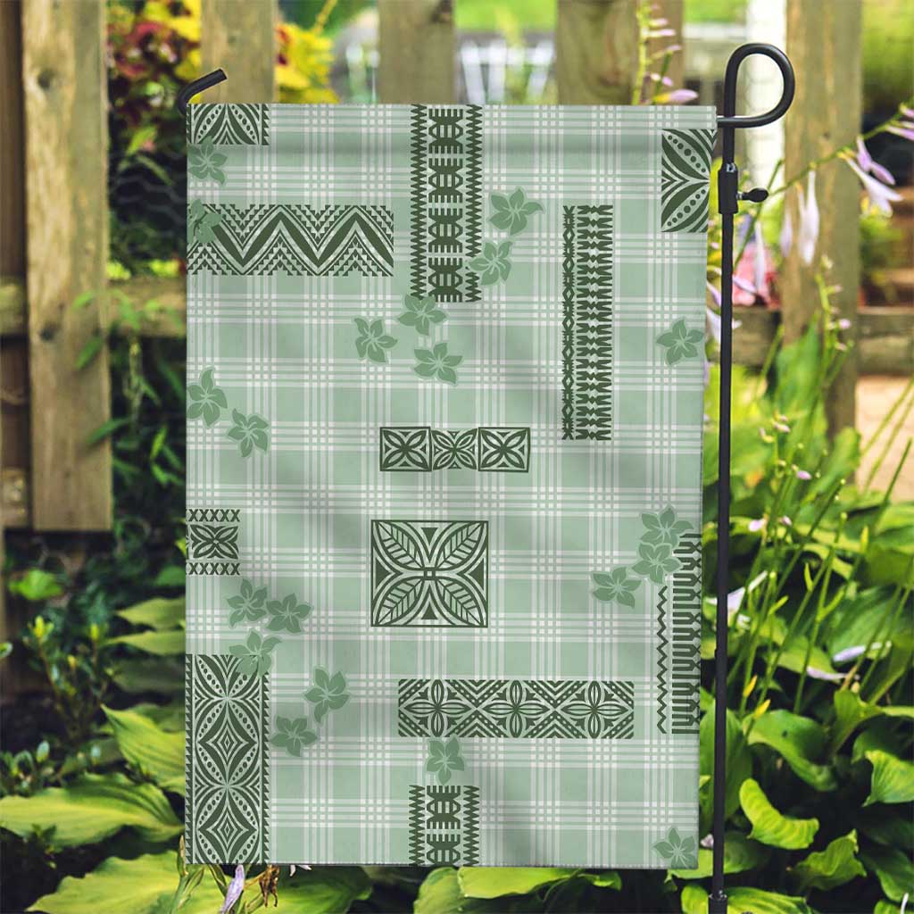 Hawaiian Quilt Tapa On Pastel Mint Palaka Motifs Garden Flag