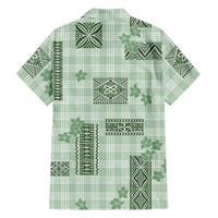 Hawaiian Quilt Tapa On Pastel Mint Palaka Motifs Hawaiian Shirt