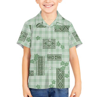 Hawaiian Quilt Tapa On Pastel Mint Palaka Motifs Hawaiian Shirt