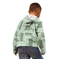 Hawaiian Quilt Tapa On Pastel Mint Palaka Motifs Kid Hoodie