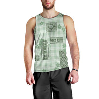 Hawaiian Quilt Tapa On Pastel Mint Palaka Motifs Men Tank Top