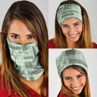 Hawaiian Quilt Tapa On Pastel Mint Palaka Motifs Neck Gaiter