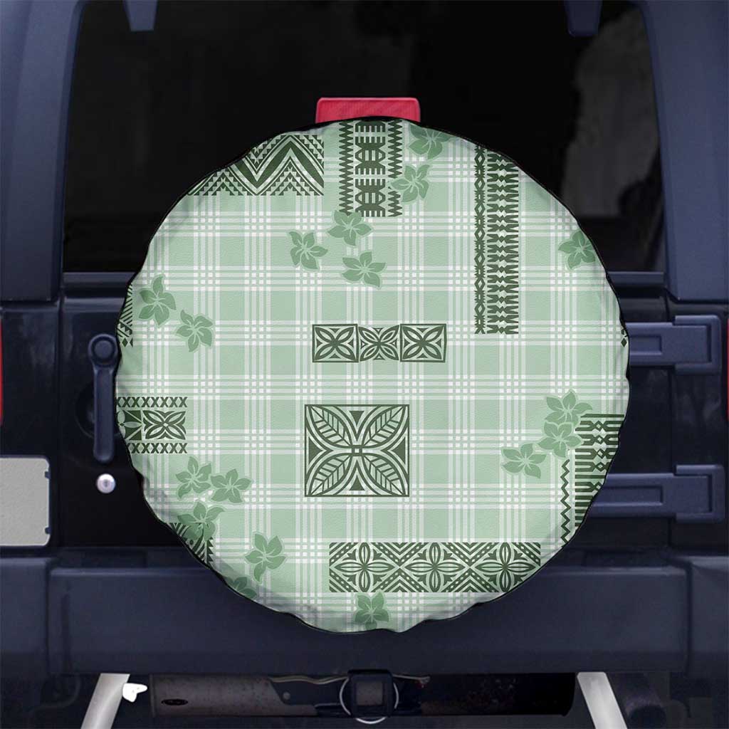 Hawaiian Quilt Tapa On Pastel Mint Palaka Motifs Spare Tire Cover