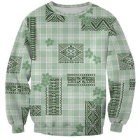 Hawaiian Quilt Tapa On Pastel Mint Palaka Motifs Sweatshirt