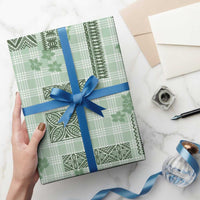 Hawaiian Quilt Tapa On Pastel Mint Palaka Motifs Wrapping Paper