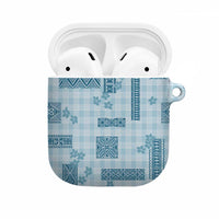 Hawaiian Quilt Tapa On Cold Blue Palaka Motifs AirPods Case