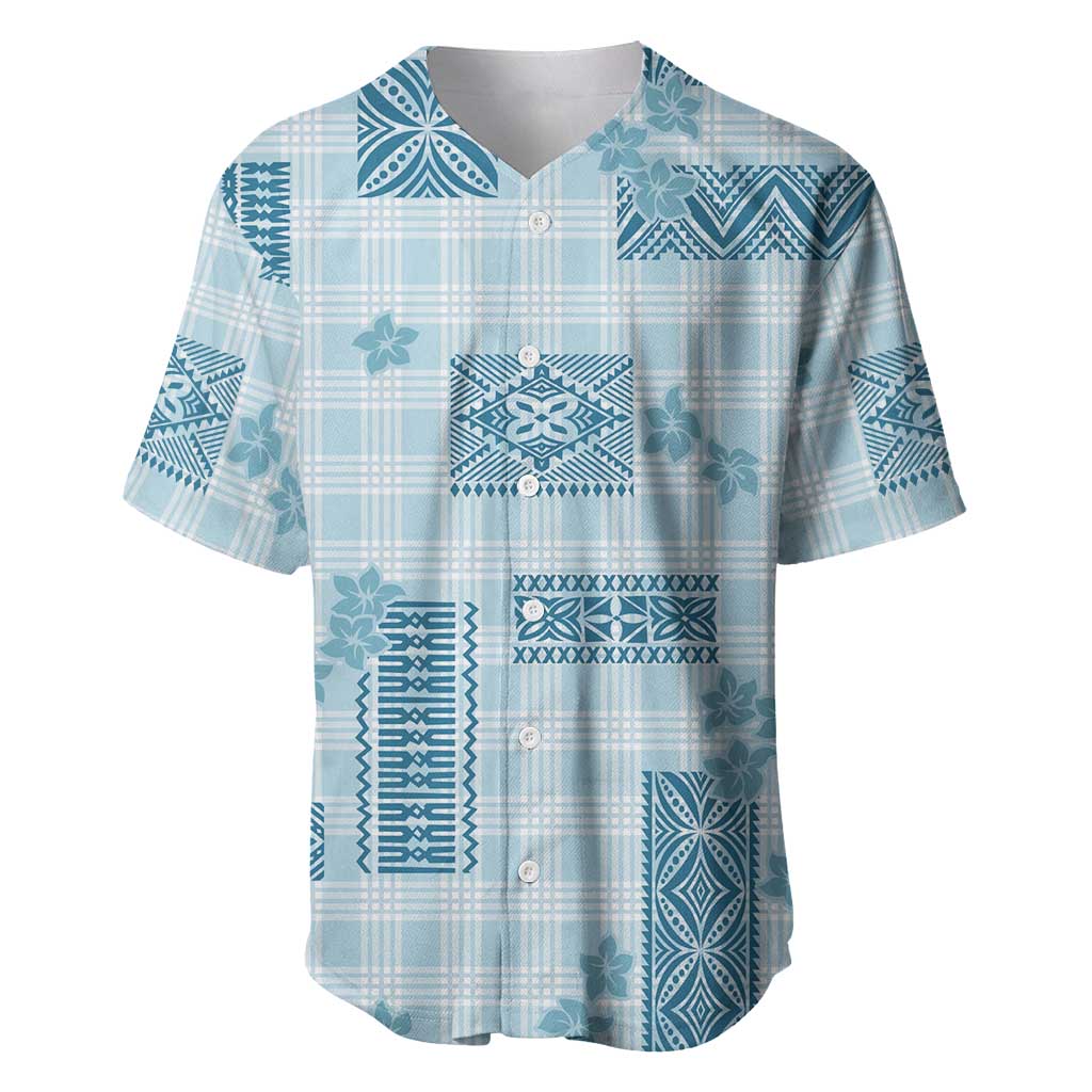 Hawaiian Quilt Tapa On Cold Blue Palaka Motifs Baseball Jersey