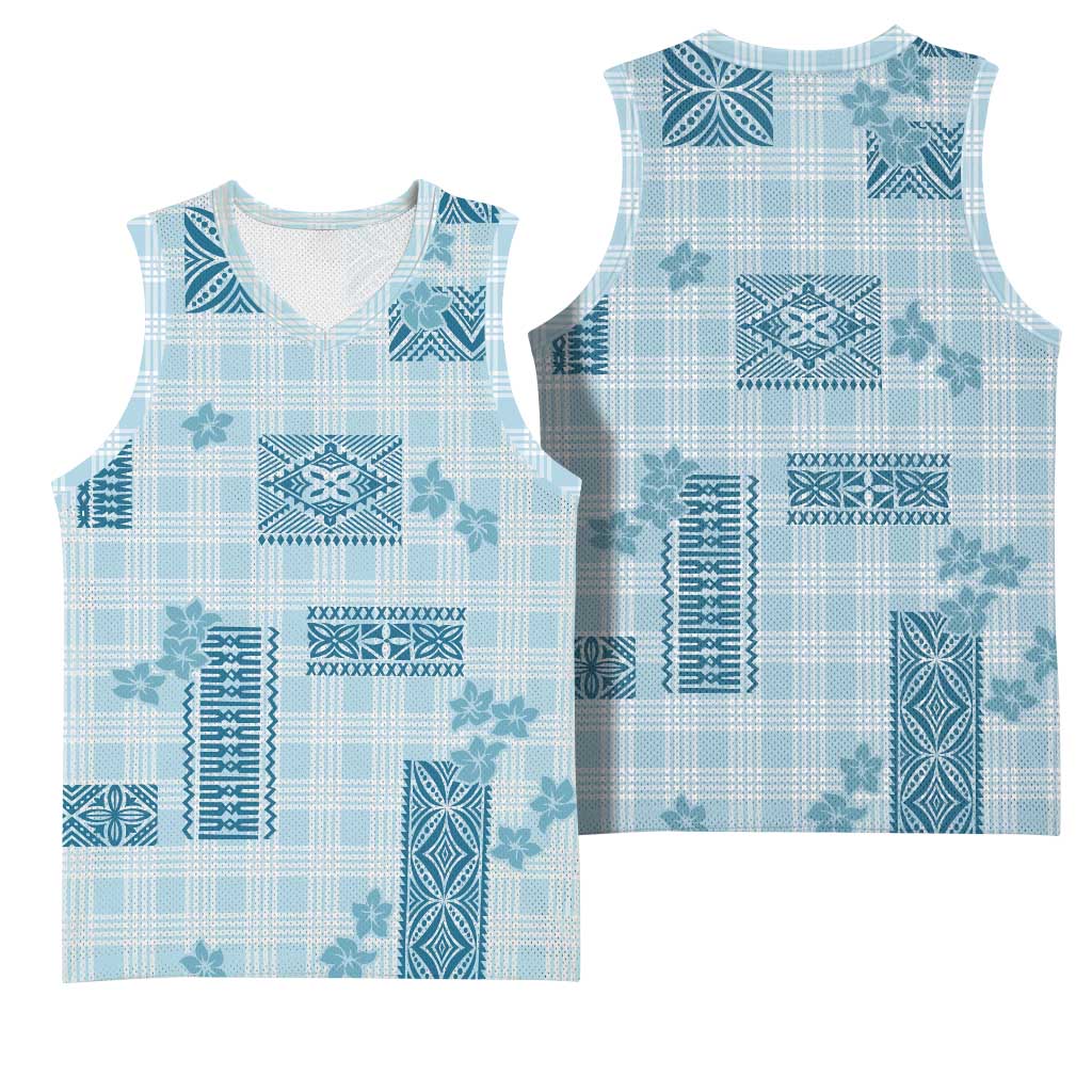 Hawaiian Quilt Tapa On Cold Blue Palaka Motifs Basketball Jersey