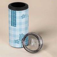 Hawaiian Quilt Tapa On Cold Blue Palaka Motifs 4 in 1 Can Cooler Tumbler