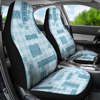 Hawaiian Quilt Tapa On Cold Blue Palaka Motifs Car Seat Cover