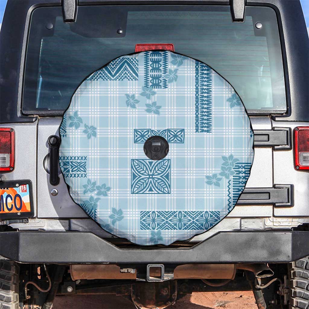 Hawaiian Quilt Tapa On Cold Blue Palaka Motifs Spare Tire Cover