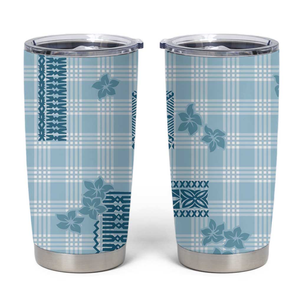 Hawaiian Quilt Tapa On Cold Blue Palaka Motifs Tumbler Cup