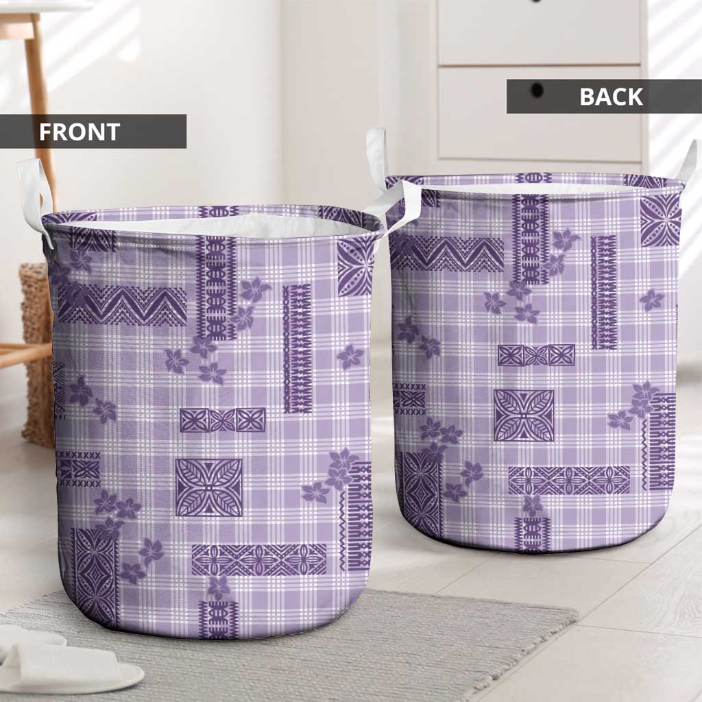 Hawaiian Quilt Tapa On Lilac Palaka Motifs Laundry Basket