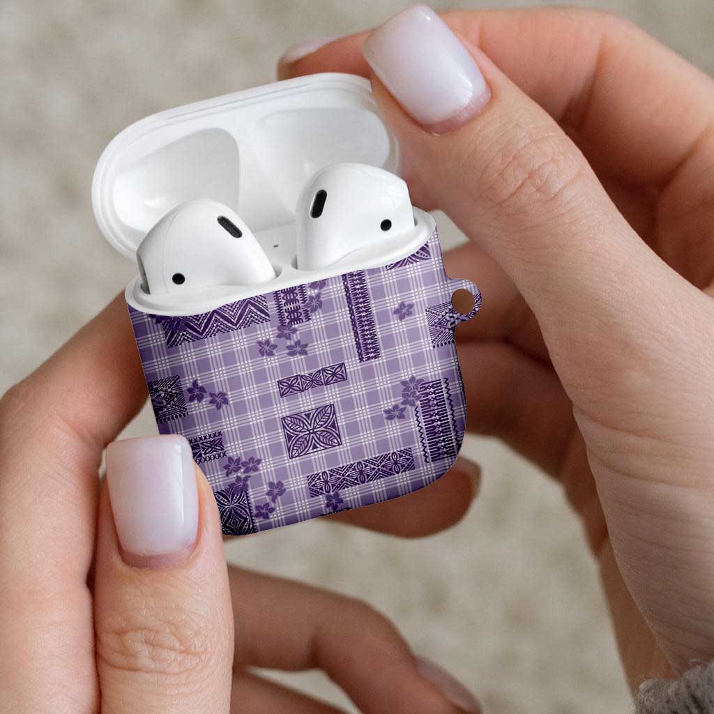 Hawaiian Quilt Tapa On Lilac Palaka Motifs AirPods Case