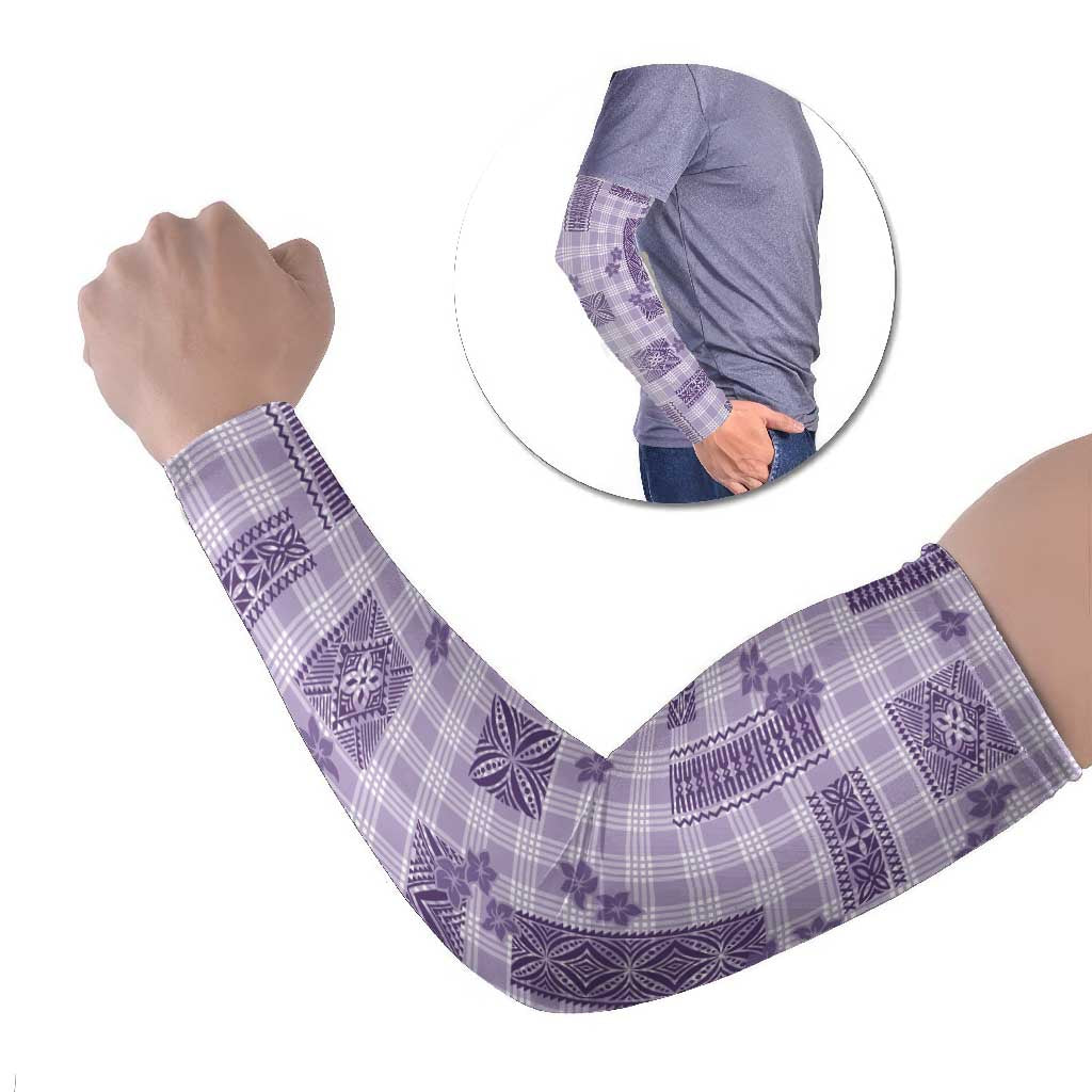 Hawaiian Quilt Tapa On Lilac Palaka Motifs Arm Sleeves