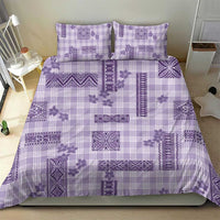Hawaiian Quilt Tapa On Lilac Palaka Motifs Bedding Set