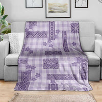 Hawaiian Quilt Tapa On Lilac Palaka Motifs Blanket