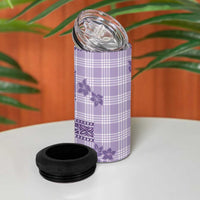 Hawaiian Quilt Tapa On Lilac Palaka Motifs 4 in 1 Can Cooler Tumbler