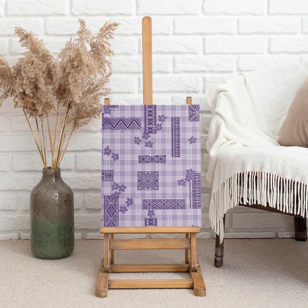 Hawaiian Quilt Tapa On Lilac Palaka Motifs Canvas Wall Art