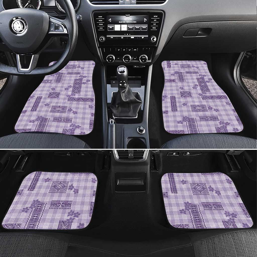 Hawaiian Quilt Tapa On Lilac Palaka Motifs Car Mats